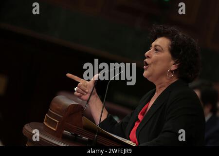 Madrid Spagna; 01/30/2024.- il Congresso dei deputati spagnoli vota contro la legge di amnistia per i politici catalani, il partito catalano Juns per Catalunya ha votato contro. Avranno a disposizione da 15 giorni a un mese in più per discutere gli emendamenti già registrati, prima di ritornare in Plenaria per la votazione finale. Foto: Juan Carlos Rojas Foto Stock