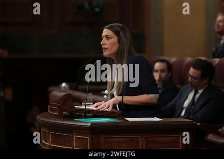 Madrid Spagna; 01/30/2024.- il Congresso dei deputati spagnoli vota contro la legge di amnistia per i politici catalani, il partito catalano Juns per Catalunya ha votato contro. Avranno a disposizione da 15 giorni a un mese in più per discutere gli emendamenti già registrati, prima di ritornare in Plenaria per la votazione finale. Foto: Juan Carlos Rojas Foto Stock