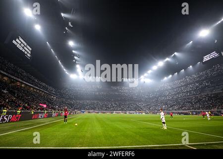 Milano, Italia. 27 gennaio 2024. Stadio San Siro, 29.01.24: Vista interna dello Stadio San Siro durante la partita di serie A tra AC Milan e bologna FC a Milano, Italia calcio (Cristiano Mazzi/SPP) credito: SPP Sport Press Photo. /Alamy Live News Foto Stock