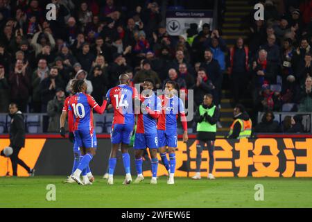 Selhurst Park, Selhurst, Londra, Regno Unito. 30 gennaio 2024. Premier League Football, Crystal Palace contro Sheffield United; Michael Olise del Crystal Palace festeggia il suo gol al 67° minuto per 3-2. Credito: Action Plus Sports/Alamy Live News Foto Stock