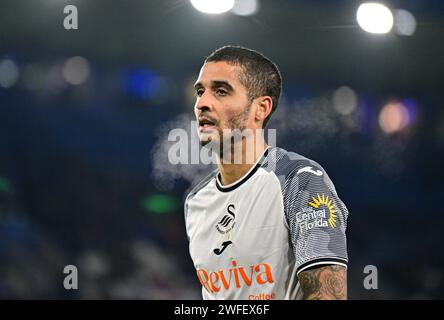 King Power Stadium, Leicester, Regno Unito. 30 gennaio 2024. EFL Championship Football, Leicester City contro Swansea City; Kyle Naughton di Swansea Credit: Action Plus Sports/Alamy Live News Foto Stock