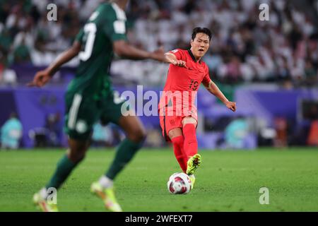 Al Rayyan, Qatar. 30 gennaio 2024. Kim Younggwon (KOR) calcio/calcio : Coppa d'Asia AFC Qatar 2023 turno di 16 partita tra Arabia Saudita 1(2-4)1 Corea del Sud all'Education City Stadium di al Rayyan, Qatar . Crediti: Naoki Morita/AFLO SPORT/Alamy Live News Foto Stock