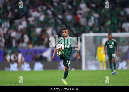 Al Rayyan, Qatar. 30 gennaio 2024. Abdulrahman Ghareeb (KSA) calcio/calcio : Coppa d'Asia AFC Qatar 2023 turno di 16 partita tra Arabia Saudita 1(2-4)1 Corea del Sud all'Education City Stadium di al Rayyan, Qatar . Crediti: Naoki Morita/AFLO SPORT/Alamy Live News Foto Stock