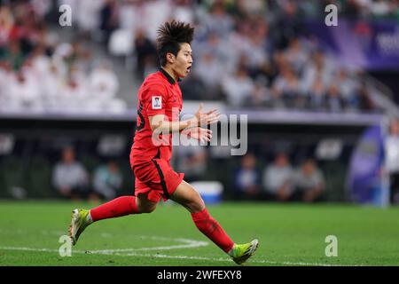 Al Rayyan, Qatar. 30 gennaio 2024. Lee Kang-in (KOR) calcio/calcio : Coppa d'Asia AFC Qatar 2023 turno di 16 partita tra Arabia Saudita 1(2-4)1 Corea del Sud all'Education City Stadium di al Rayyan, Qatar . Crediti: Naoki Morita/AFLO SPORT/Alamy Live News Foto Stock