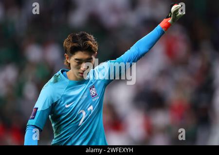 Al Rayyan, Qatar. 30 gennaio 2024. Jo Hyun-woo (KOR) calcio/calcio : Coppa d'Asia AFC Qatar 2023 turno di 16 partita tra Arabia Saudita 1(2-4)1 Corea del Sud all'Education City Stadium di al Rayyan, Qatar . Crediti: Naoki Morita/AFLO SPORT/Alamy Live News Foto Stock