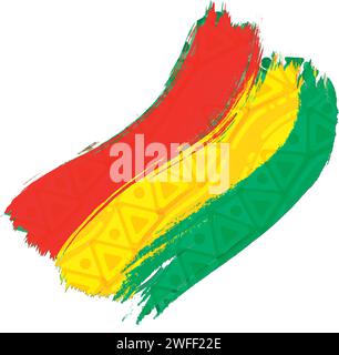 Sventolando la bandiera con i colori africani Vector Illustrazione Vettoriale