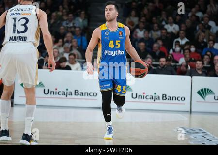 Madrid, Spagna. 30 gennaio 2024. Blatt Tamir del Maccabi Tel Aviv durante la partita Turkish Airlines EuroLeague tra Real Madrid e Maccabi Tel Aviv a WiZink il 30 gennaio 2024 a Madrid, in Spagna. (Foto di Oscar Gonzalez/Sipa USA) (foto di Oscar Gonzalez/Sipa USA) credito: SIPA USA/Alamy Live News Foto Stock