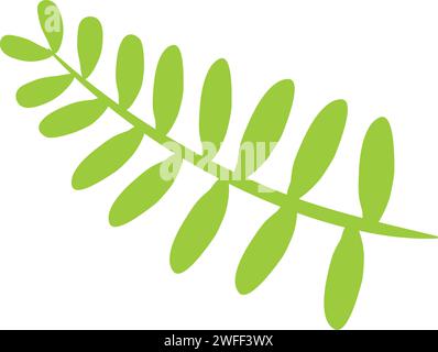 Isolato colorato foglia naturale icona Vector Illustrazione Vettoriale