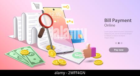 Illustrazione del concetto vettoriale di pagamenti online, transazioni mobili sicure, acquisti elettronici e servizi bancari. Modello per la landing page del sito Web. Illustrazione Vettoriale