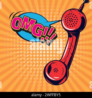 Stile pop art cartoni animati per telefono cellulare Illustrazione Vettoriale