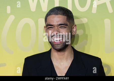 Londra, Regno Unito. 30 gennaio 2024. LONDRA, REGNO UNITO - 30 GENNAIO 2024: Kingsley Ben-Adir partecipa alla premiere britannica di "Bob Marley: One Love" al BFI IMAX Waterloo di Londra, Regno Unito il 30 gennaio 2024. (Foto di Wiktor Szymanowicz/NurPhoto) credito: NurPhoto SRL/Alamy Live News Foto Stock