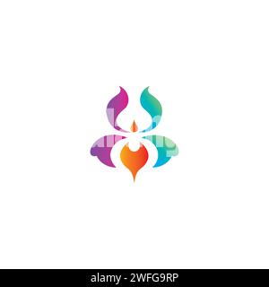 Combinazione di colori con logo Flower. Logo Nature Flower Illustrazione Vettoriale