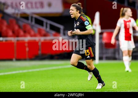 AMSTERDAM, PAESI BASSI - GENNAIO 30: ELISA Bartoli (AS Roma) segna il 0-1 celebrando il suo gol durante il gruppo C - UEFA Women's Champions League 20 Foto Stock