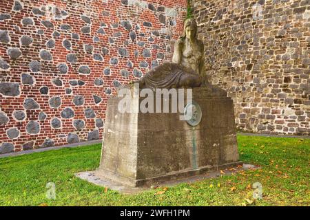 Monumento di Brassert sul fiume Reno a Bonn, Germania, Renania settentrionale-Vestfalia, Bonn, Alter Zoll Foto Stock