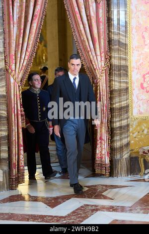 Madrid, Spagna. 31 gennaio 2024. Pedro Sanchez, primo ministro ha ricevuto ambasciatori stranieri al Palazzo reale il 31 gennaio 2024 a Madrid, Spagna Credit: CORDON PRESS/Alamy Live News Foto Stock