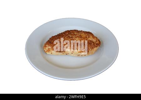 Pasta di sesamo isolata su fondo bianco, pasticceria turca, Pogaca Foto Stock