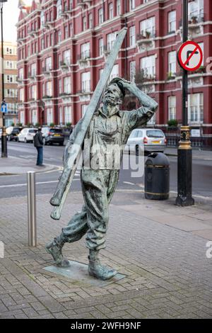 The Window Cleaner di Allan Sly, Edgware Road, stazione ferroviaria, Londra Foto Stock