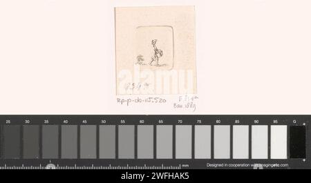 Uomo in fuga con cesto, Daniel Nikolaus Chodowiecki, stampa del 1796 carta di Berlino incidere il rifugiato politico, "émigré". trasportare qualcosa nel cestino, nella borsa, nello zaino, ecc. Foto Stock