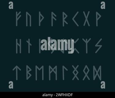 Una serie di rune.Divination sulle rune. Illustrazione Vettoriale