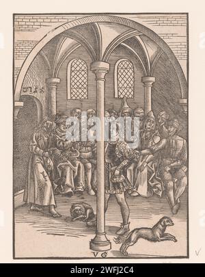 Giuda negozia con i sommi sacerdoti e gli anziani, Anonimo, Urs Graf, 1506 carta stampata Giuda va ai sommi sacerdoti, tradisce Cristo e riceve la ricompensa (Matteo 26:14-16; Marco 14:10-11; Luca 22:4-6) Foto Stock