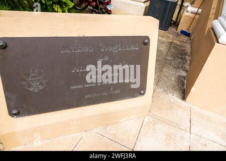 Merida Mexico, zona Paseo Montejo Centro, Museo regionale di Antropologia, Museo di antropologia della residenza di Palacio Canton, eclettica arte barocca francese Foto Stock