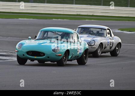 Rhea Sautter, Andy Newall, Jaguar e-Type, Jonathan Mitchell, Jaguar e-Type semi-leggero, Jaguar Classic Challenge per vetture Jaguar pre-1966, eligib Foto Stock