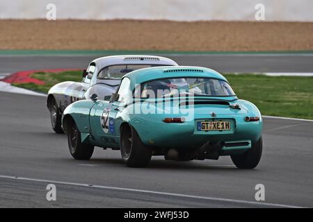Jonathan Mitchell, Jaguar e-Type semi-leggera, Rhea Sautter, Andy Newall, Jaguar e-Type, Jaguar Classic Challenge per vetture Jaguar pre-1966, eligib Foto Stock