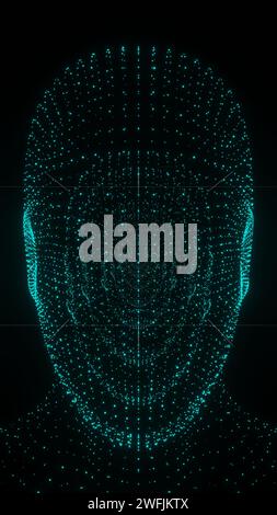 Lo scanner integra perfettamente la tecnologia avanzata con il design artistico, simboleggiando l'intersezione tra intelligenza artificiale e creativi umani Foto Stock