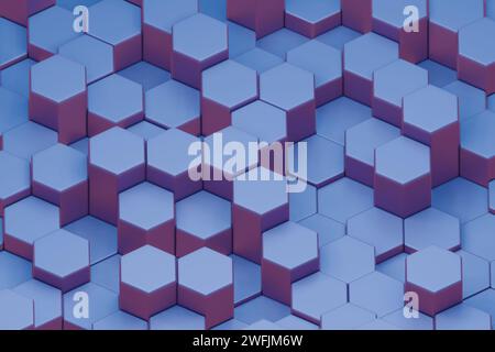 Motivo esagonale senza cuciture, geometricamente preciso, per creare un effetto tessellato simile a un nido d'ape, ideale per i design moderni. Foto Stock