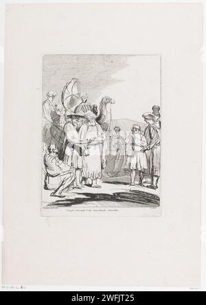 Jozef fu venduto dai suoi fratelli, Anne Claude Philippe Caylus, dopo Rembrandt van Rijn, 1702 - c. 1753 stampa France paper etching Genesis: The story of Joseph. Giuseppe vendette in schiavitù e fu portato in Egitto (Genesi 37:12-35) Foto Stock