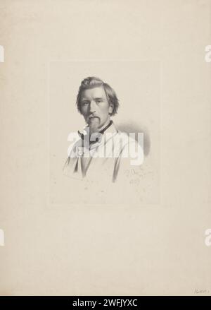 Ritratto di un uomo sconosciuto, Sybrand Altmann, stampatore del 1859: Netherlandsprinter: Amsterdam paper. anonimo personaggio storico ritratto Foto Stock