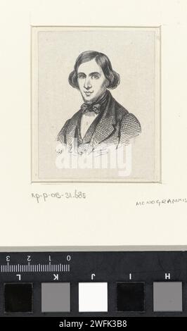 Portret van Pierre Louis Dubourq, Monogrammist M (Duitsland), dopo Anonymous, 1841 - 1842 carta stampata persone storiche. ritratto, autoritratto del disegnatore. ritratto, autoritratto del pittore. ritratto, autoritratto dell'artista Foto Stock