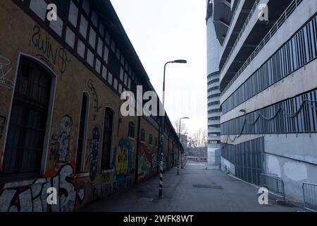 Milano, Italia. 31 gennaio 2024. Foto Alessandro Cimma/LaPresse 31-01-2024 Milano, Italia.San Siro. Stadio Giuseppe Meazza. Foto esterni. Foto Alessandro Cimma/LaPresse 01-31-2024 Milano, Italia. San Siro. Stadio Giuseppe Meazza. Foto esterne. Crediti: LaPresse/Alamy Live News Foto Stock