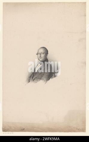 Ritratto di un uomo sconosciuto, forse Gerrit Lebret, Joseph Kayser, stampatore del 1841: Belgiumprint Maker: Dordrecht paper Historical Persons Foto Stock