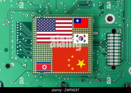 Guerra tecnologica tra Cina e Stati Uniti Foto Stock