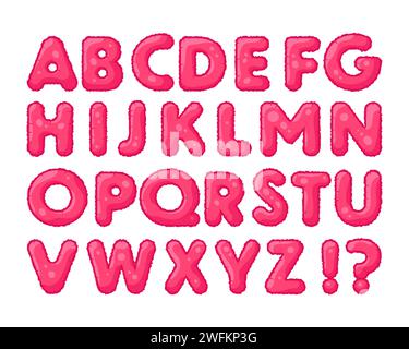 Alfabeto a bolla. Font palloncini bambini in stile retrò alla moda. Illustrazione vettoriale Illustrazione Vettoriale