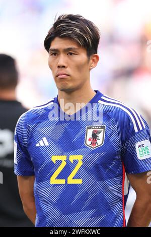 31 GENNAIO 2024 - calcio/calcio : AFC Asian Cup Qatar 2023 Round of 16 partita tra Bahrain 1-3 Giappone allo stadio al Thumama di Doha, Qatar. Crediti: Naoki Morita/AFLO SPORT/Alamy Live News Foto Stock