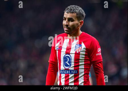 Madrid, Madrid, Spagna. 31 gennaio 2024. Angel Correa dell'Atletico Madrid visto durante la partita di calcio la Liga EA Sports 2023/24 tra Atletico Madrid e Rayo Vallecano allo stadio Metropolitano di Madrid, in Spagna. (Immagine di credito: © Alberto Gardin/ZUMA Press Wire) SOLO USO EDITORIALE! Non per USO commerciale! Foto Stock