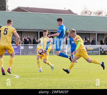 Il Basford United FC ha ospitato il Warrington Rylands nella NPL Premier League 2024 Foto Stock