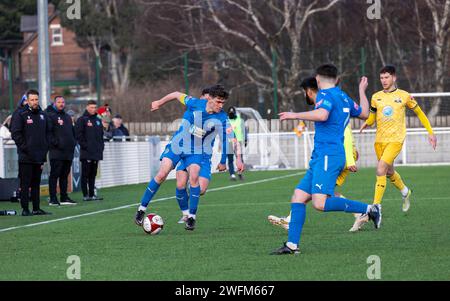 Il Basford United FC ha ospitato il Warrington Rylands nella NPL Premier League 2024 Foto Stock