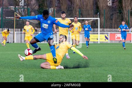 Il Basford United FC ha ospitato il Warrington Rylands nella NPL Premier League 2024 Foto Stock