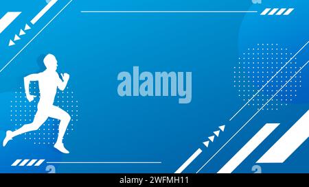 Sfondo della maratona di New York City con area copia spazio, illustrazione vettoriale Foto Stock