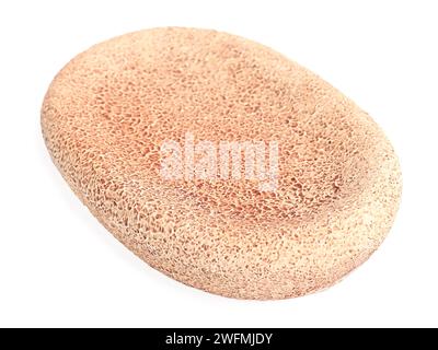 Accessorio bagno. Sapone in ceramica isolato su bianco Foto Stock