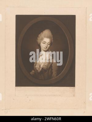 Portret van Madame du Barry, Thomas Watson, in onore di Hubert Drouais, 1771 stampa London paper Historical Persons - BB - Woman. Parrucca - AA -  donne Foto Stock