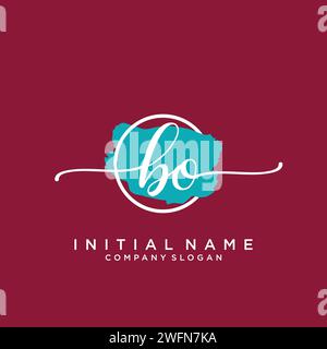 Logo BO iniziale con cerchio Illustrazione Vettoriale