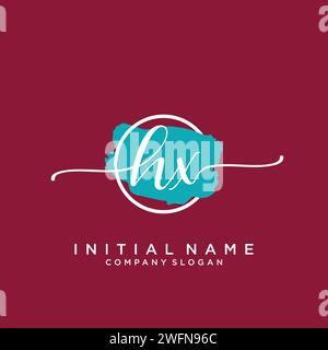 Logo HX iniziale con cerchio Illustrazione Vettoriale