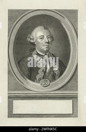 Ritratto di Johan Arnold Zoutman, Pieter Willem van Megen, 1775 - 1776 stampa Ritratto del viceammiraglio Johan Arnold Zoutman. Incisione/incisione della carta dell'Aia Foto Stock