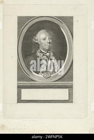 Ritratto di Johan Arnold Zoutman, Pieter Willem van Megen, 1775 - 1776 stampa Ritratto del viceammiraglio Johan Arnold Zoutman. Incisione/incisione della carta dell'Aia Foto Stock