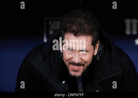 Madrid, Spagna. 31 gennaio 2024. Diego Pablo Simeone visto durante la LALIGA EA SPORTS tra Atletico Madrid e Rayo Vallecano allo Stadio Metropolitano. Punteggio finale; Atletico Madrid 2:1 Rayo Vallecano. Credito: SOPA Images Limited/Alamy Live News Foto Stock