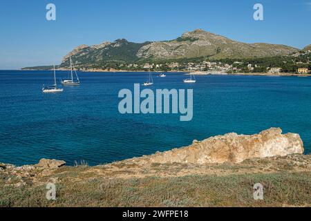 Manresa y Atalaya de la Victoria, Alcudia, Maiorca, Isole Baleari, Spagna Foto Stock